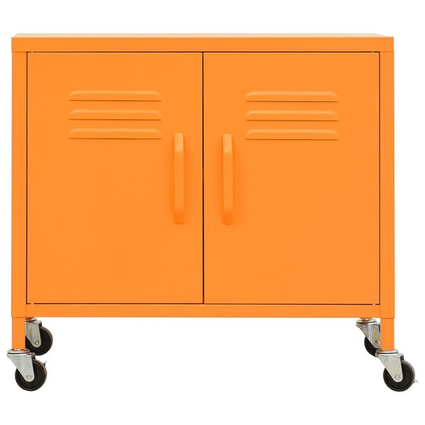 vidaXL Storage Cabinet Orange Steel Medium Height-Adjustable Shelves