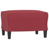 vidaXL Sofa Chair With Footstool Wine Red