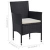 vidaXL Dining Set Black and Cream