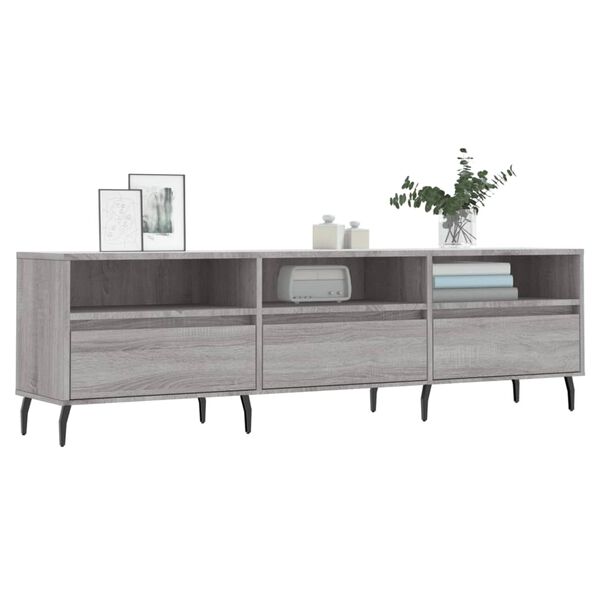 vidaXL TV Cabinet Grey Sonoma Engineered Wood and Iron