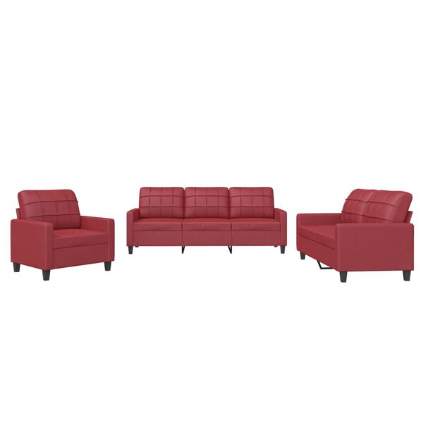 vidaXL Sofa Set Wine Red