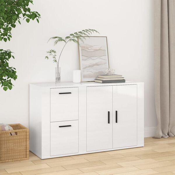vidaXL Sideboard High gloss white Engineered wood