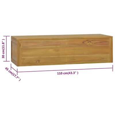 vidaXL Wall-mounted Bathroom Cabinet 43.3"x17.7"x11.8" Solid Wood Teak
