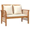 vidaXL Garden Lounge Set Cream white, Natural wood