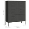 vidaXL Drawer Cabinet Anthracite Steel Medium Drawer Cabinet