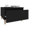vidaXL Side Table Black Engineered wood, Solid eucalyptus wood Small