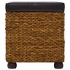 vidaXL Bench Brown and black Seagrass, faux leather, solid poplar wood