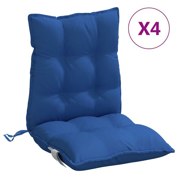 vidaXL Lowback Chair Cushion Set of 4 Royal Blue