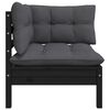 vidaXL Outdoor Corner Sofa Black, Anthracite