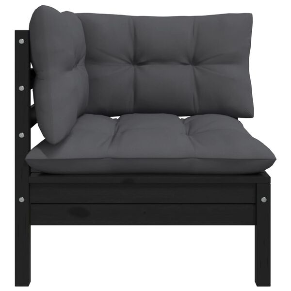vidaXL Outdoor Corner Sofa Black, Anthracite