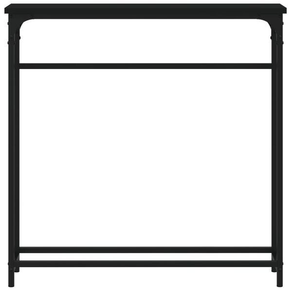 vidaXL Console Table Black Engineered wood, metal Narrow Adjustable Feet