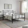 vidaXL Bed Frame Black Metal 47.2 x 78.7 in Durable Bed Frame