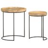 vidaXL Coffee Table Brown and black Solid mango wood, powder-coated steel