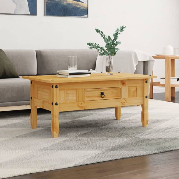 vidaXL Coffee Table Brown Solid pine wood Medium Durable Coffee Table
