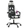 vidaXL Gaming Chair Black and white Faux leather, metal, plywood, foam
