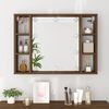 vidaXL Mirror Cabinet Brown Oak Engineered Wood, Acrylic Standard