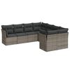 vidaXL Garden Sofa Set Grey PE rattan Large Adjustable Feet