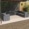 vidaXL Garden Lounge Set Grey Poly Rattan Large Modular