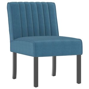 vidaXL Slipper Chair Blue Velvet, Wood, Plywood Standard Smart Design