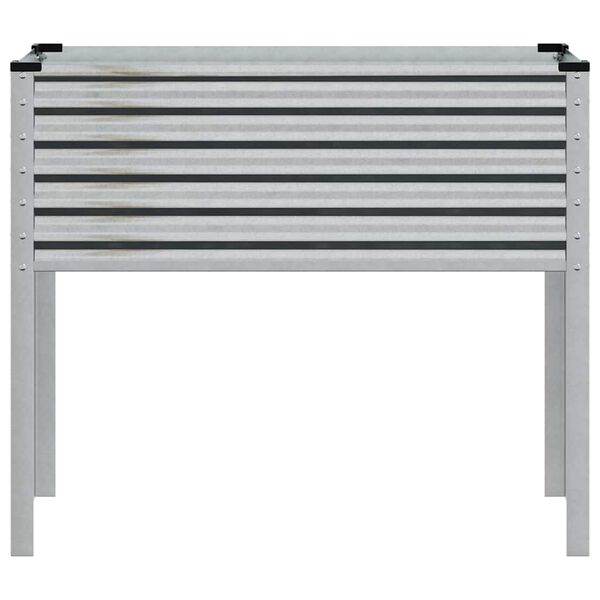 vidaXL Garden Planter Silver Galvanized steel 39.4 x 16.1 x 35.4 in