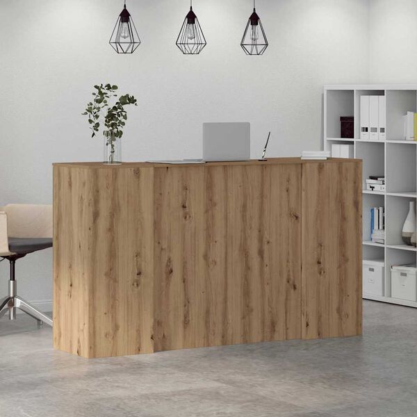 vidaXL Reception Desk Artisan oak Engineered wood Medium Reception Desk