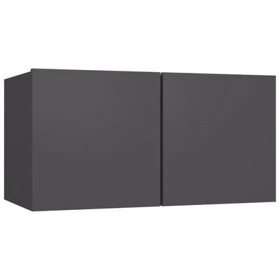 vidaXL TV Stands 4 Pcs Gray 23.6"x11.8"x11.8" Engineered Wood