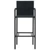 vidaXL Garden Bar Set Black PE Rattan, Powder-Coated Steel Standard