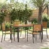 vidaXL Garden Dining Set 5 pcs Black and Brown Poly Rattan