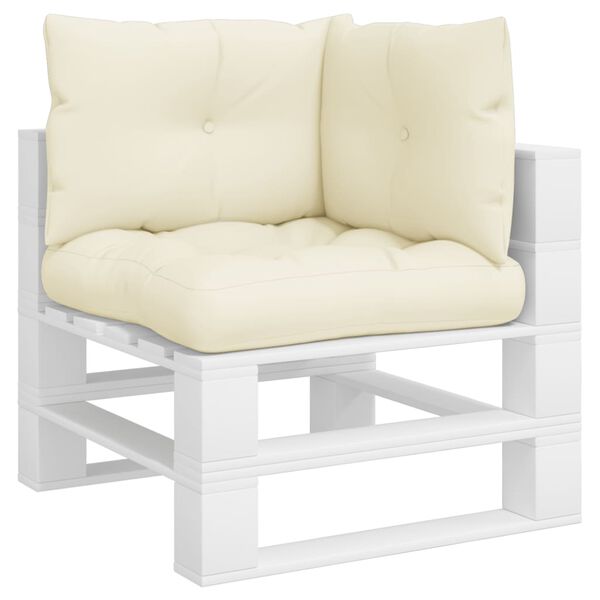 vidaXL Pallet Cushion Set of 3 Cream Fabric (100% polyester) Standard