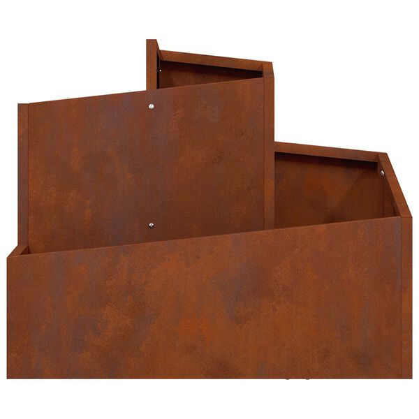 vidaXL Garden Planter Brown 23.62 x 23.62 x 19.69 in Weathering Steel