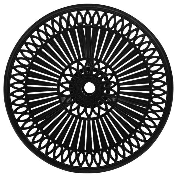 vidaXL Garden Table Black Cast Aluminum Medium Decorative Inlays