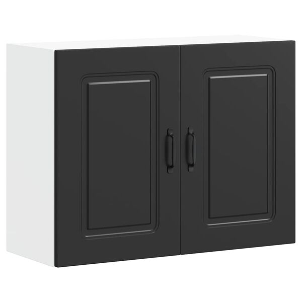 vidaXL Kitchen Wall Cabinet Black Engineered wood Medium