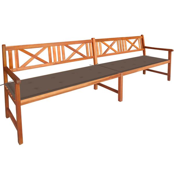vidaXL Patio Bench with Cushions 94.4" Solid Acacia Wood