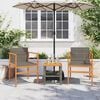 vidaXL Garden Chair Gray PE rattan, solid acacia wood, powder-coated steel