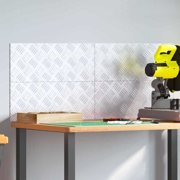 vidaXL Stair Tread Rectangular 4 pcs Silver 19.69 x 7.87 in Aluminium