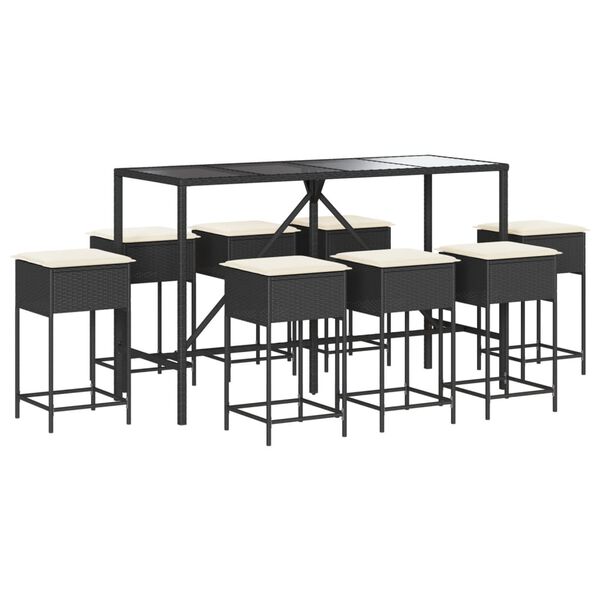 vidaXL Garden Bar Set Black