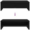 vidaXL Monitor Stand with Drawers Black Oak 50x27x15 cm Engineered Wood
