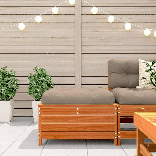 vidaXL Garden Footstool Wax brown Solid pine wood Medium Modular