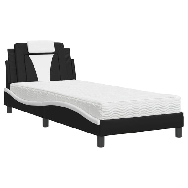 vidaXL Bed Black and White