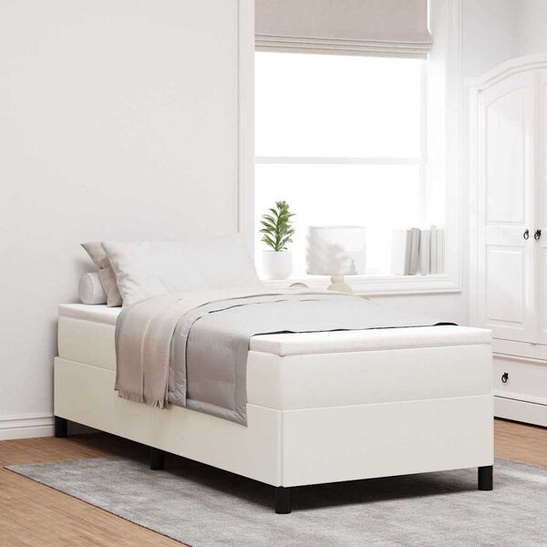vidaXL Bed Frame Cream 35.4" x 78.7" Corduroy fabric
