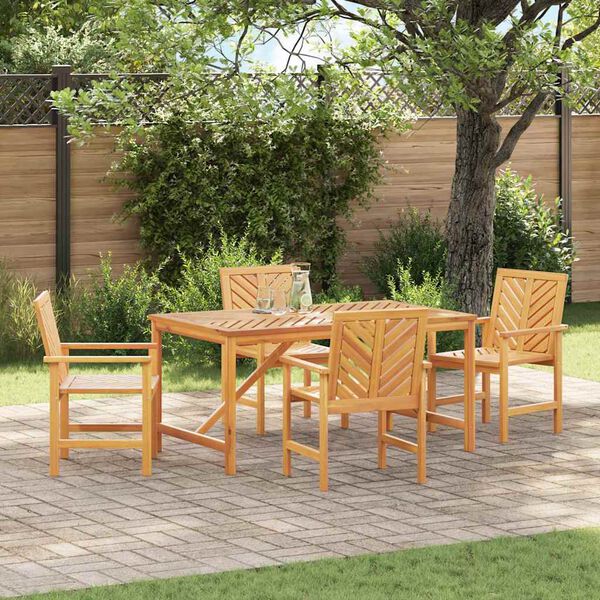 vidaXL Garden Dining Set 5 pcs Brown solid acacia wood