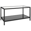 vidaXL Tea Table Set of 2 Black Tempered glass, powder-coated steel