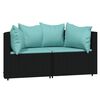 vidaXL Patio Lounge Set Black, Water blue