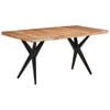 vidaXL Dining Table Bleached Acacia and Black Steel