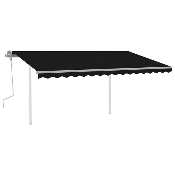 vidaXL Retractable Awning Anthracite Powder-coated aluminum Large