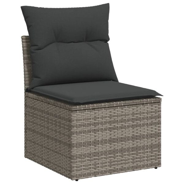 vidaXL Garden Sofa Set Grey, Dark Grey