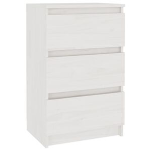 vidaXL Bedside Cabinet White Solid pine wood 15.7 x 11.6 x 25.2 in