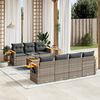 vidaXL Garden Sofa Set Grey Poly Rattan 8 Piece Set Adjustable Armrests