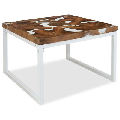 vidaXL Coffee Table Teak Resin 23.6"x23.6"x15.7"