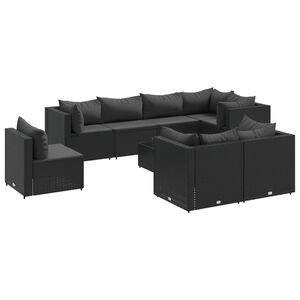 vidaXL Patio Lounge Set Set of 8 Black